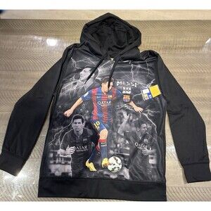FC Barcelona Soccer Lionel Messi Pullover Hoodie Sweatshirt Medium NWT NEW Mens
